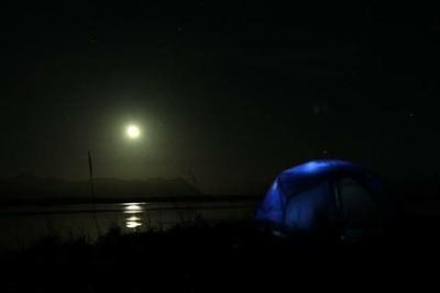 Moon over tent